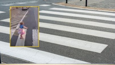 Pięciolatka wbiegła na pasy wprost pod autobus miejski. NAGRANIE