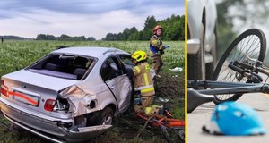 Pięciu nastoletnich rowerzystów potrąconych przez samochód