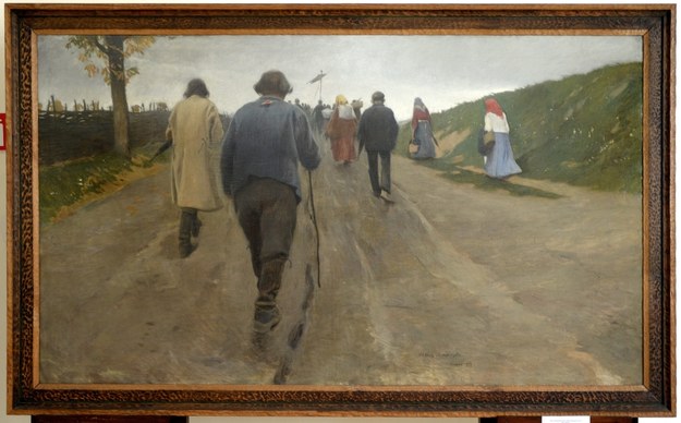 „Pielgrzymi” (1907) Alfonsa Karpińskiego na wystawie w Muzeum Okręgowym w Rzeszowie /Darek Delmanowicz /PAP