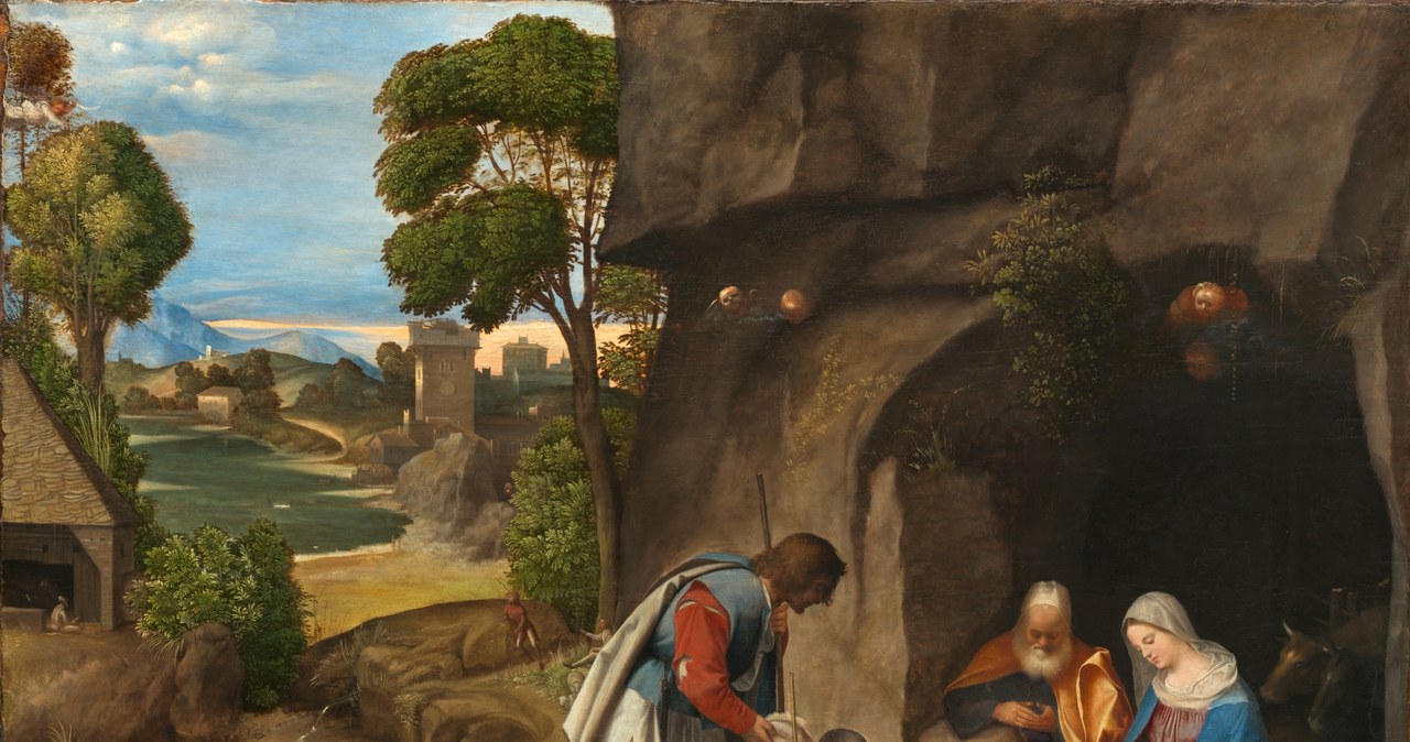 Pielgrzymowano także do relikwii. Jedną z nich była pieluszka rzekomo należąca do samego Chrystusa. (Pokłon pasterzy - autorem obrazu jest Giorgione) /domena publiczna