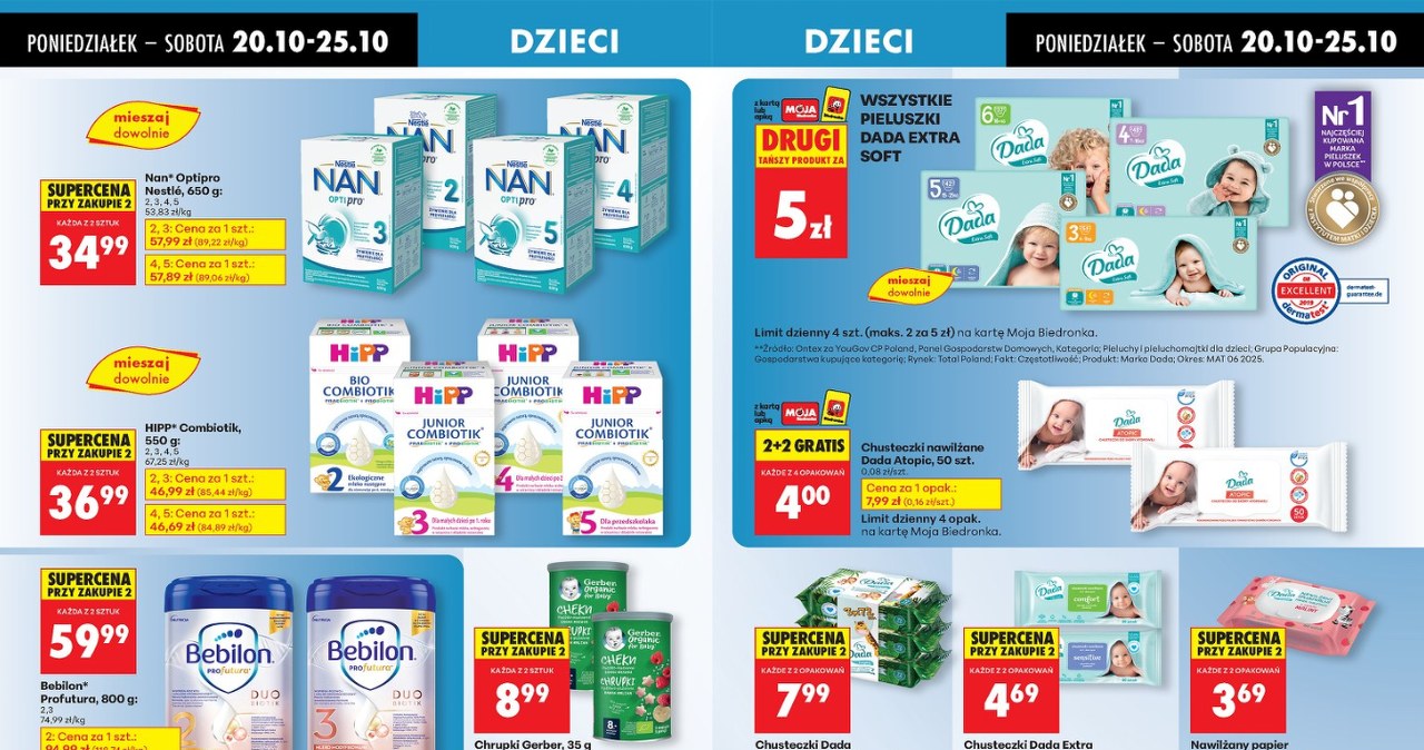 Pieluszki Dada i chusteczki w super cenach w Biedronce /Biedronka /INTERIA.PL