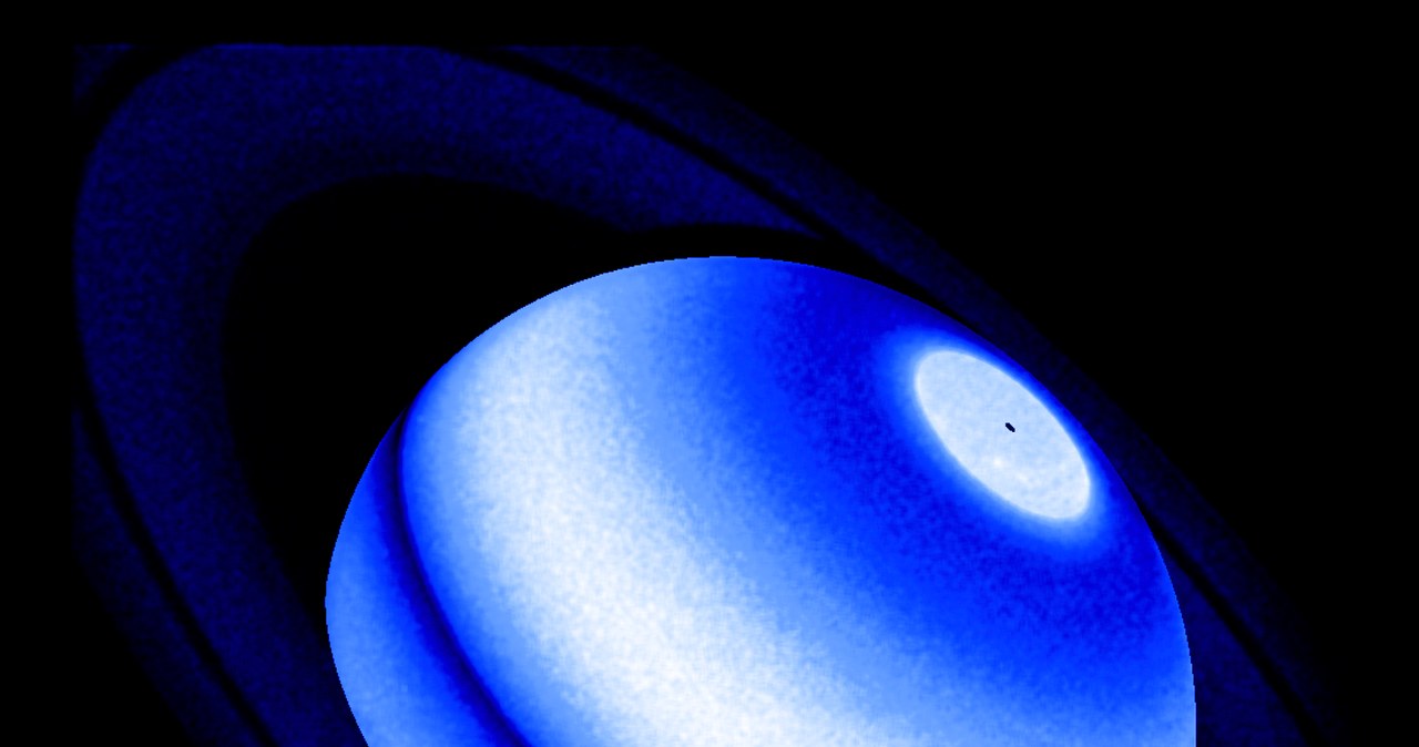 Pierścienie Saturna odpowiadają za ogrzewanie jego atmosfery. /NASA, ESA, Lotfi Ben-Jaffel (IAP & LPL) /NASA
