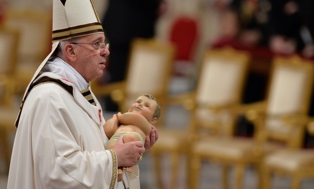 Piersza pasterka papieża Franciszka w Watykanie /ETTORE FERRARI /PAP/EPA