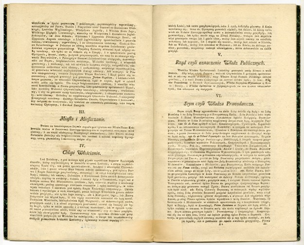 Pierwodruk Konstytucji 3 Maja (Ustawa Rządowa, [Warszawa: M. Gröll, 5 V 1791]. Sygn. XVIII-23087.) /Ossolineum /