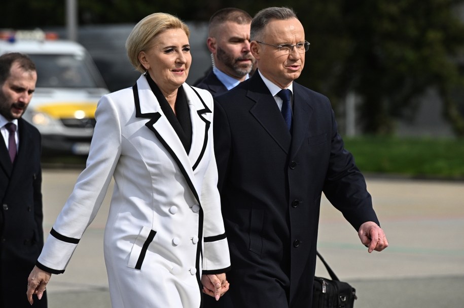Pierwsza dama Agata Kornhauser-Duda i prezydent Andrzej Duda /Radek Pietruszka /PAP