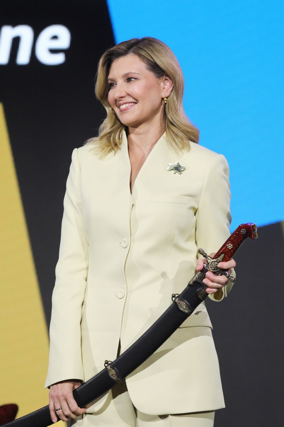 Pierwsza dama Ukrainy Ołena Zełenska odebrała nagrodę Rycerza Wolności dla Narodu Ukrainy /Paweł Supernak /PAP