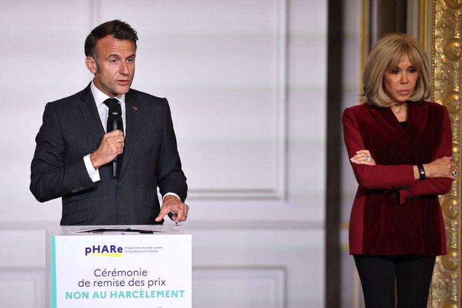Pierwsza para prezydencka Francji: Emmanuel i Brigitte Macron /EPA/CHRISTOPHE PETIT TESSON / POOL /PAP