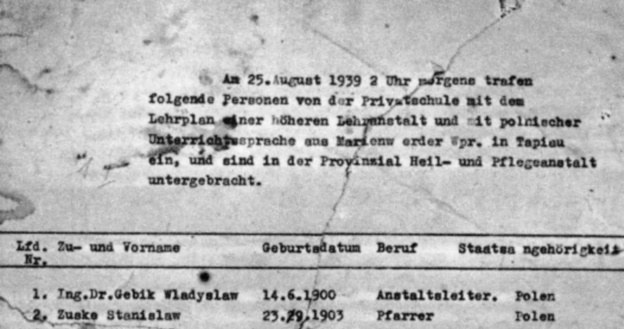 Pierwsza strona listy aresztowanych sporządzona w Tapiau 26 sierpnia 1939 roku /Odkrywca /Odkrywca