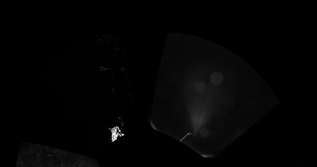Pierwsze panoramiczne zdjęcie wykonane przez kamerę lądownika Philae. Fot. ESA/Rosetta/Philae/CIVA /materiały prasowe