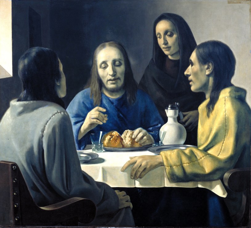 Pierwsze wielkie fałszerstwo van Meegerena, czyli obraz Uczniowie w Emaus (Chrystus w Emaus). Pomimo iż autentyczność płótna wzbudziła wątpliwości w Paryżu, w Holandii entuzjastycznie uznano je za dzieło samego Vermeera /East News