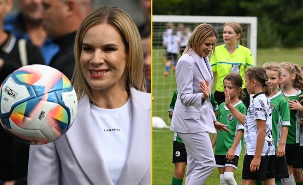 Pierwsze wystąpienie Marty Nawrockiej w nowej roli. Mówiła o futbolu