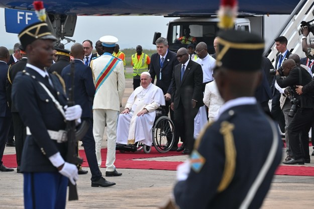Pierwszego dnia wizyty w Kinszasie, papież odwiedził Pałac Narodów /CIRO FUSCO /PAP/EPA