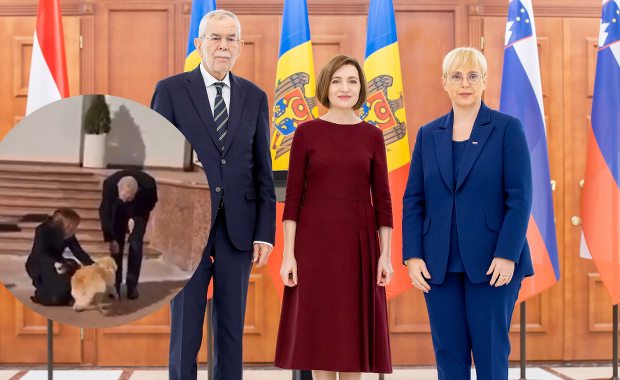 Pies prezydent Mołdawii ugryzł prezydenta Austrii [WIDEO]