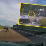 droga s17 Pieszy z laską biegał między samochodami na drodze S17. O włos od tragedii