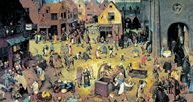 Pieter Bruegel Starszy, Walka karnawału z postem, 1559 /Encyklopedia Internautica