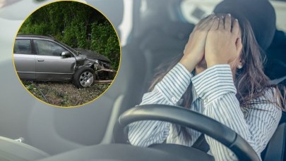Pijana matka za kierownicą wpadła w poślizg. Dwójka dzieci w aucie