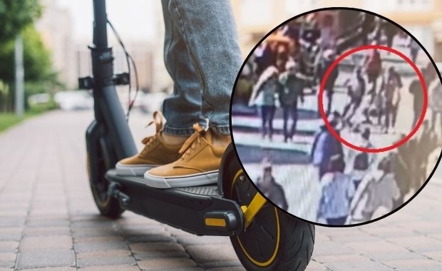 Pijany 17-latek na hulajnodze potrącił pieszą [FILM]
