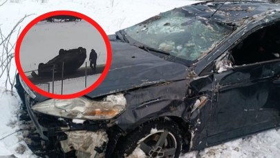 Pijany kierowca holował auto… na dachu! Policja przecierała oczy ze zdumienia FILM