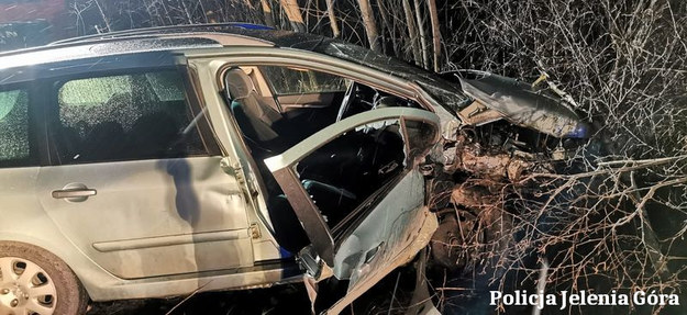 Pijany kierowca uderzył w drzewo /KPP w Jeleniej Górze /Policja
