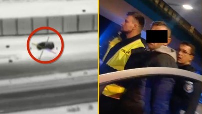 Pijany kierowca zatrzymany w Warszawie. Policyjny śmigłowiec w akcji