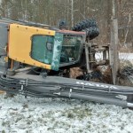 pijany kierowca Pijany operator koparki przewrócił maszynę i uciekł do lasu. Szybko został zatrzymany