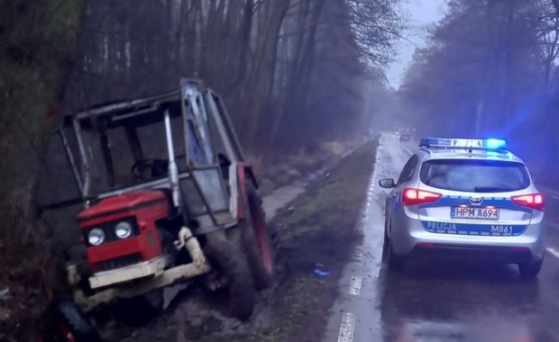 Pijany traktorzysta zasnął w kabinie