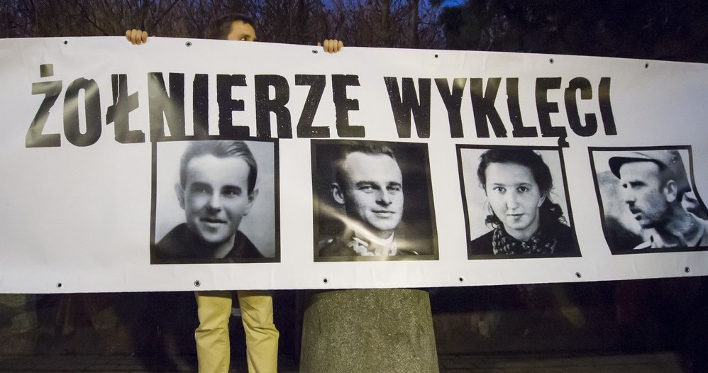 Pikieta zapowiadająca dzień "Żołnierzy Wyklętych" /Krystian Dobuszyński /Reporter