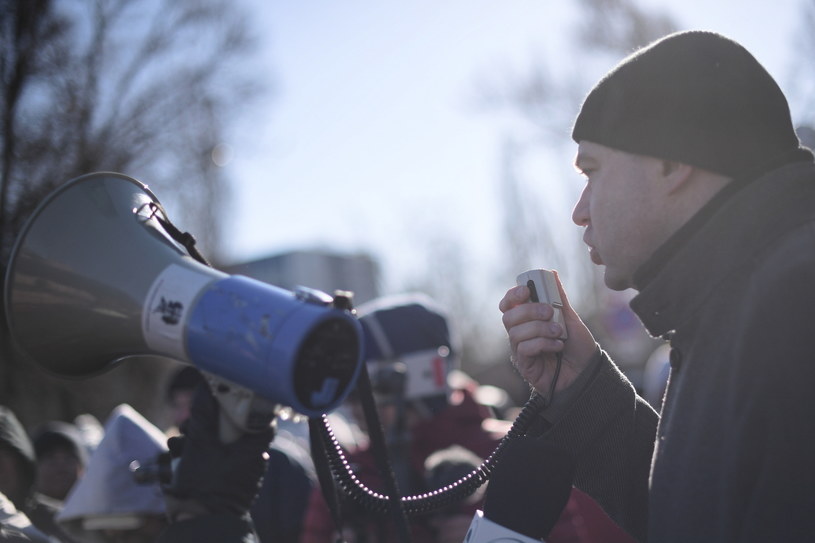 Pikieta związkowa przed siedzibą PLL LOT w Warszawie /Marcin Obara /PAP