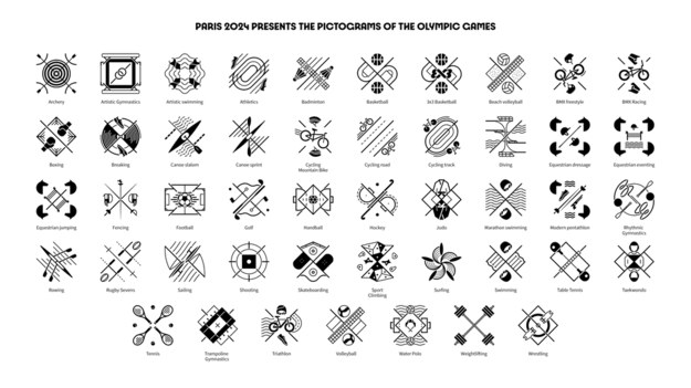 Piktogramy przygotowane na przyszłoroczne Igrzyska Olimpijskie /https://press.paris2024.org/ /Materiały prasowe