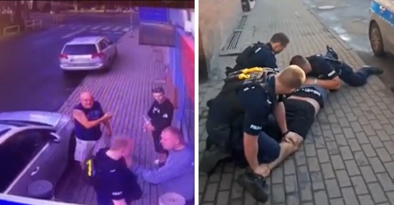 Pił piwo bezalkoholowe, a policjanci go obezwładnili! /Facebook