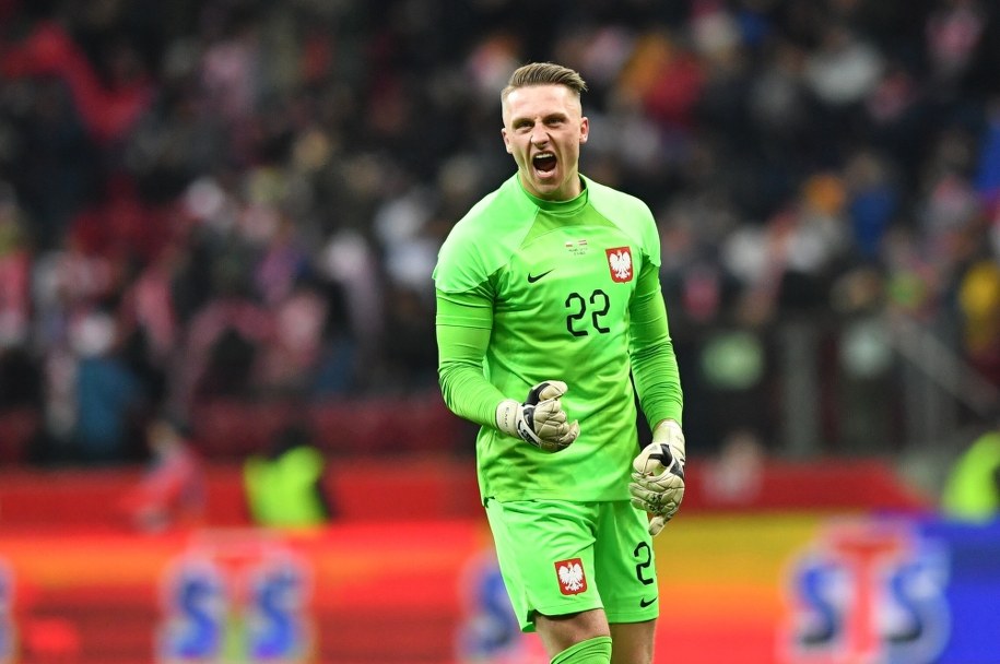 Piłkarz reprezentacji Polski Marcin Bułka cieszy się z gola podczas meczu towarzyskiego z Łotwą w Warszawie /Piotr Nowak /PAP