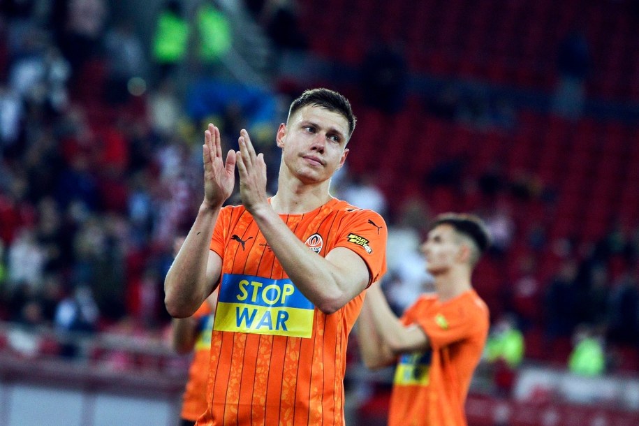 Piłkarz Szachtara Donieck Mykoła Matwijenko /Georgia Panagopoulou /PAP/EPA