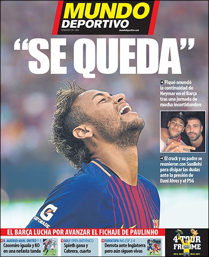 Piłkarze FC Barcelona chcą, by Neymar grał nadal w ich drużynie /  /Materiały prasowe