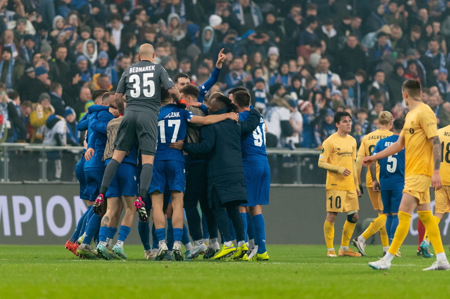 Piłkarze Lecha po wyeliminowaniu FK Bodo/Glimt /	Jakub Kaczmarczyk   /PAP