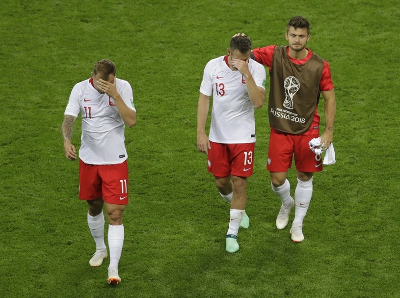 Piłkarze polskiej reprezentacji po meczu z Kolumbią /Associated Press /East News