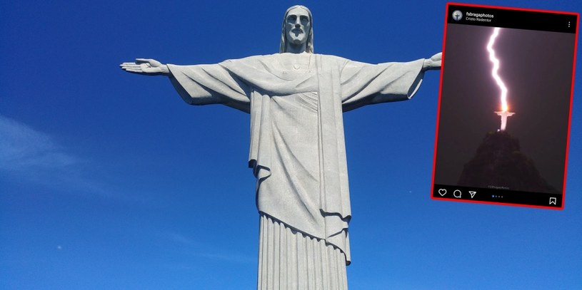 Piorun uderzył w statuę Chrystusa w Rio. Niesamowite zdjęcia