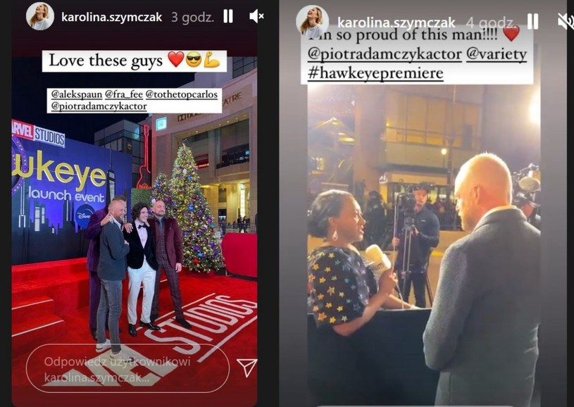 Piotr Adamczyk na premierze serialu "Hawkeye" w Los Angeles, fot. karolina.szymczak /Instagram