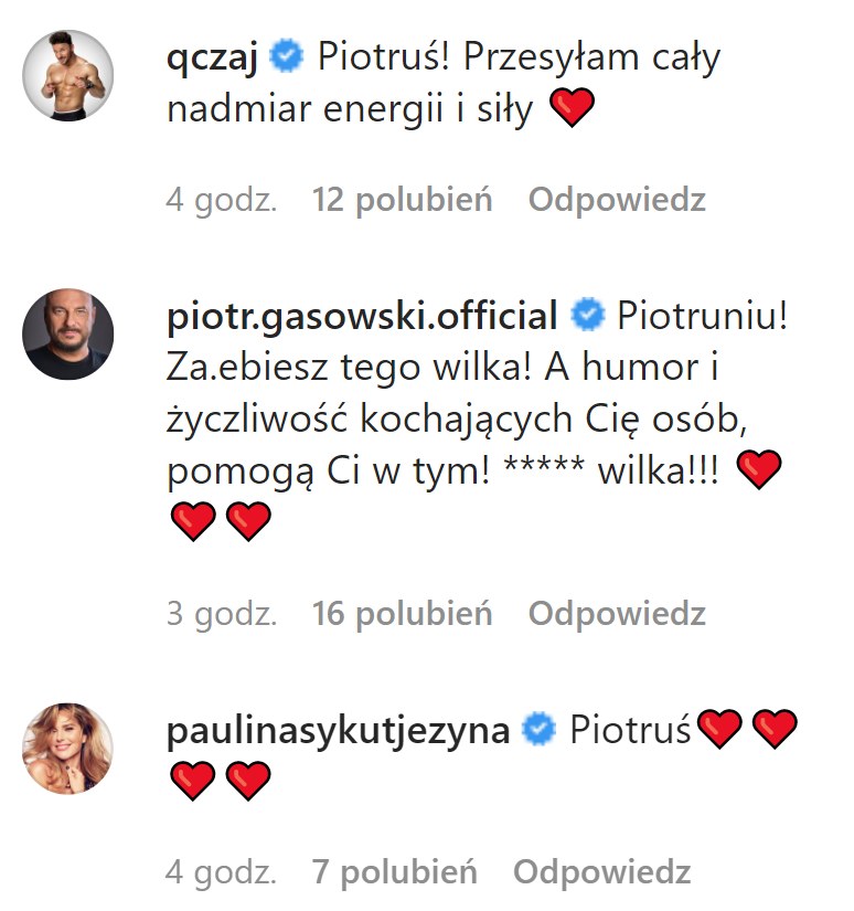 Piotr Balicki ma wsparcie od znanych znajomych /@pio_bal /Instagram