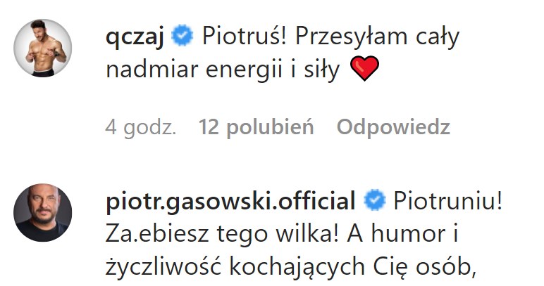 Piotr Balicki ma wsparcie od znanych znajomych /@pio_bal /Instagram