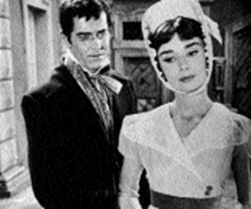 Piotr Biezuchow (Henry Fonda) i Natasza (Audrey Hepburn) w  filmie Wojna i pokój, reż. Kong Vidor, 1956 r. /Encyklopedia Internautica