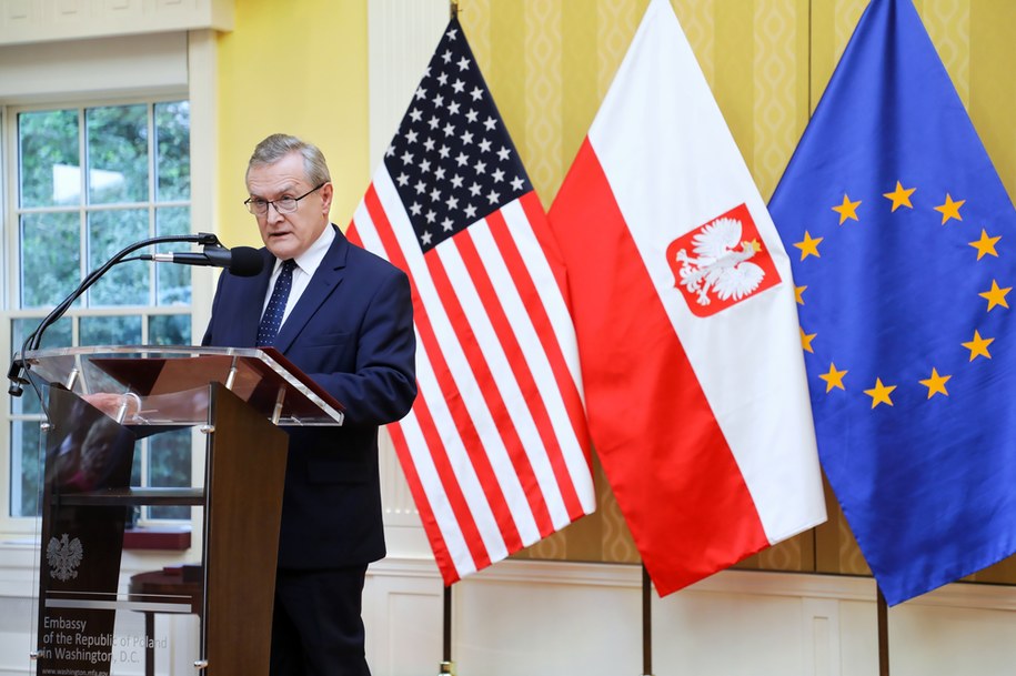 Piotr Gliński podczas uroczystości w ambasadzie RP w Waszyngtonie z okazji rocznicy uchwalenia Konstytucji 3 Maja /Danuta Matloch /PAP