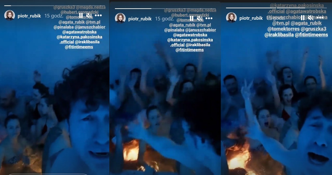 Piotr nagranie z jacuzzi zamieścił na swoim InstaStories /Instagram