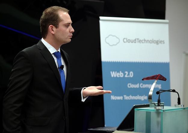 Piotr Prajsnar, prezes Cloud Technologies, w czasie debiutu na NewConnect /PAP
