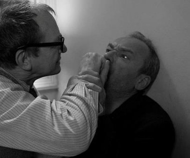 Piotr Skiba i Mariusz Bonaszewski na planie filmu "Ederly" - fot. Claire Xavier