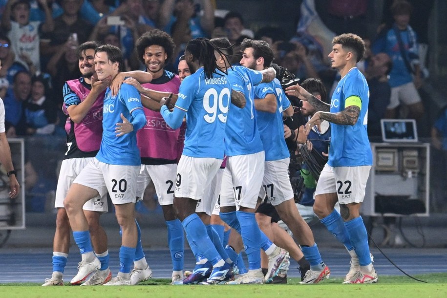 Piotr Zieliński (Napoli) po strzeleniu bramki Realowi Madryt /CIRO FUSCO /PAP/EPA