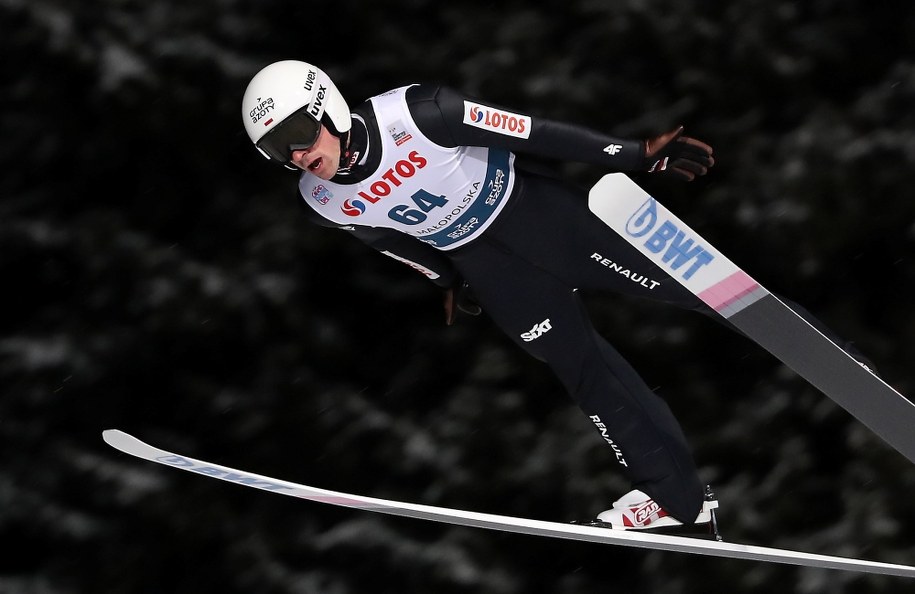Piotr Żyła podczas piątkowych kwalifikacji do niedzielnego konkursu indywidualnego / 	Grzegorz Momot    /PAP