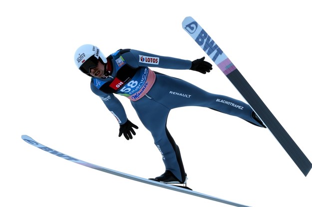 Piotr Żyła podczas zawodów Pucharu Świata w skokach narciarskich w słoweńskiej Planicy /Grzegorz Momot /PAP