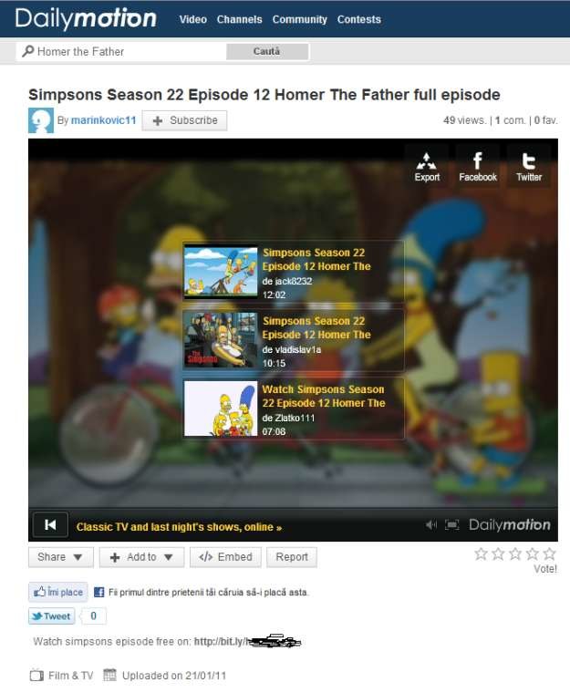 Pirackie odcinki Simpsonów w serwisie Dailymotion /materiały prasowe