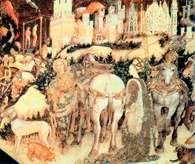 Pisanello, Świety Jerzy i księżniczka, fragment fresków z Santa Anastasia w Weronie, 1436-38 /Encyklopedia Internautica