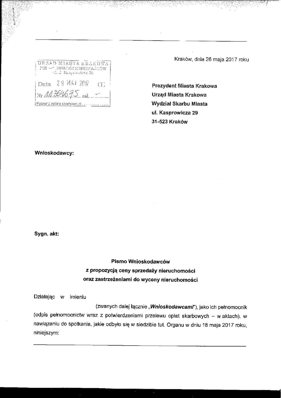 Pismo dot. sprzedaży /Zrzut ekranu